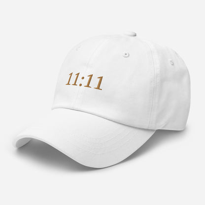 “11:11” Angel Numbers Dad Cap - Gold Embroidered Baseball Hat by Holy Savage