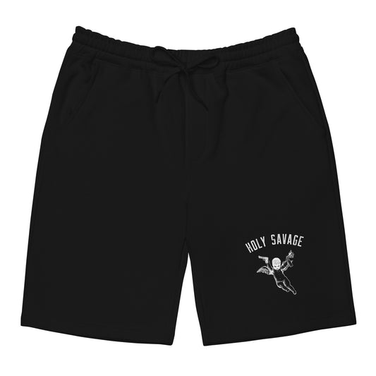 Men’s Premium Fleece Shorts - White Holy Savage