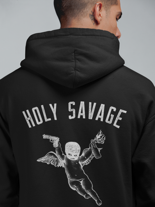 White Holy Savage Unisex Heavy Blend Premium  Hoodie- Holy Savage