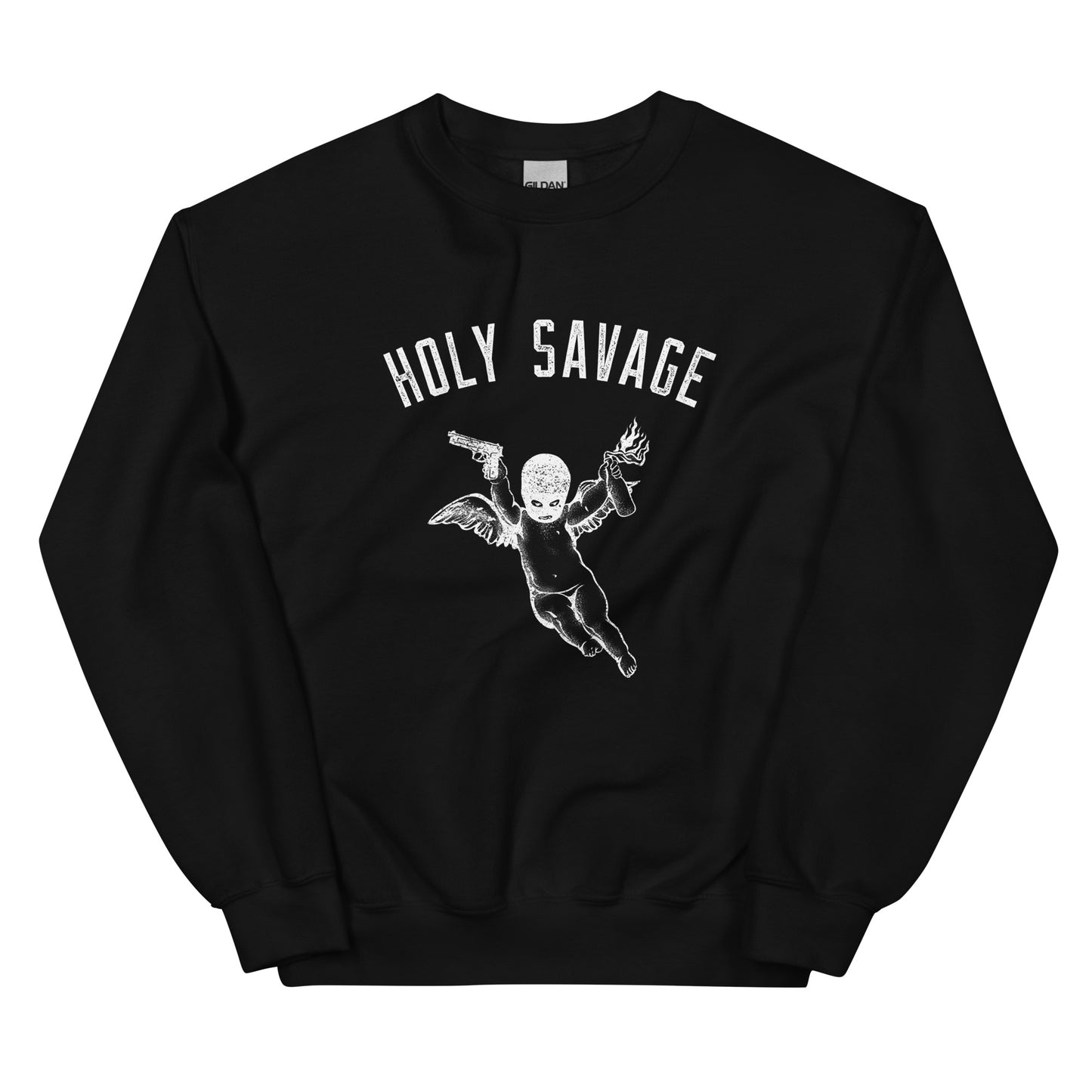 Premium Crewneck Sweatshirt - White Holy Savage Graphic Sweater