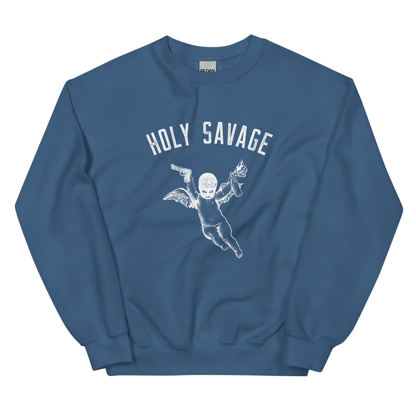 Premium Crewneck Sweatshirt - White Holy Savage Graphic Sweater