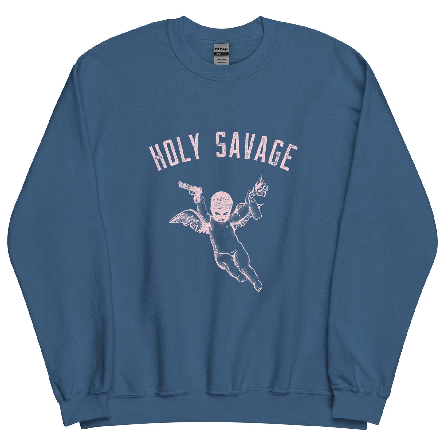 Premium Crew Neck Sweatshirt - Pink Holy Savage