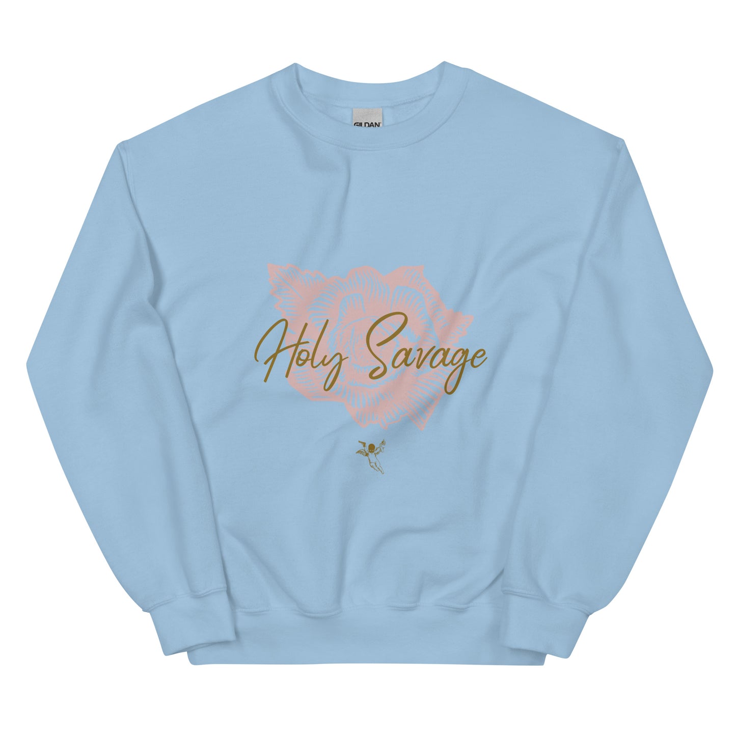 Pink And Gold Rose Unisex Premium Crew Neck  Sweatshirt - Holy Savage