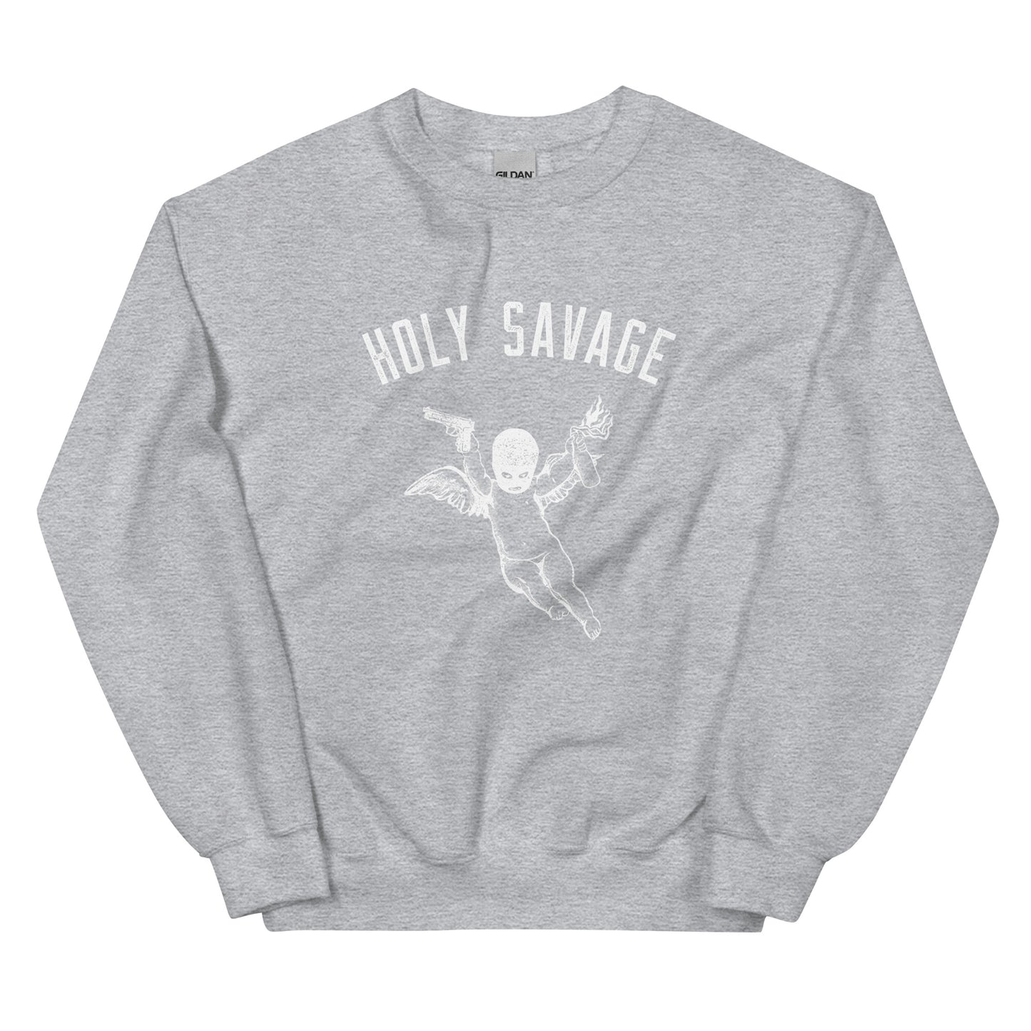 Premium Crewneck Sweatshirt - White Holy Savage Graphic Sweater