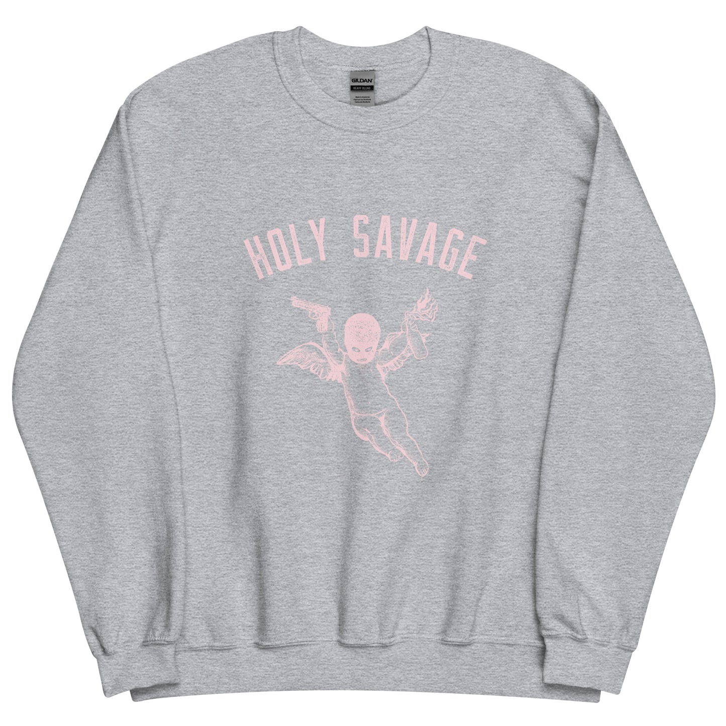 Premium Crew Neck Sweatshirt - Pink Holy Savage