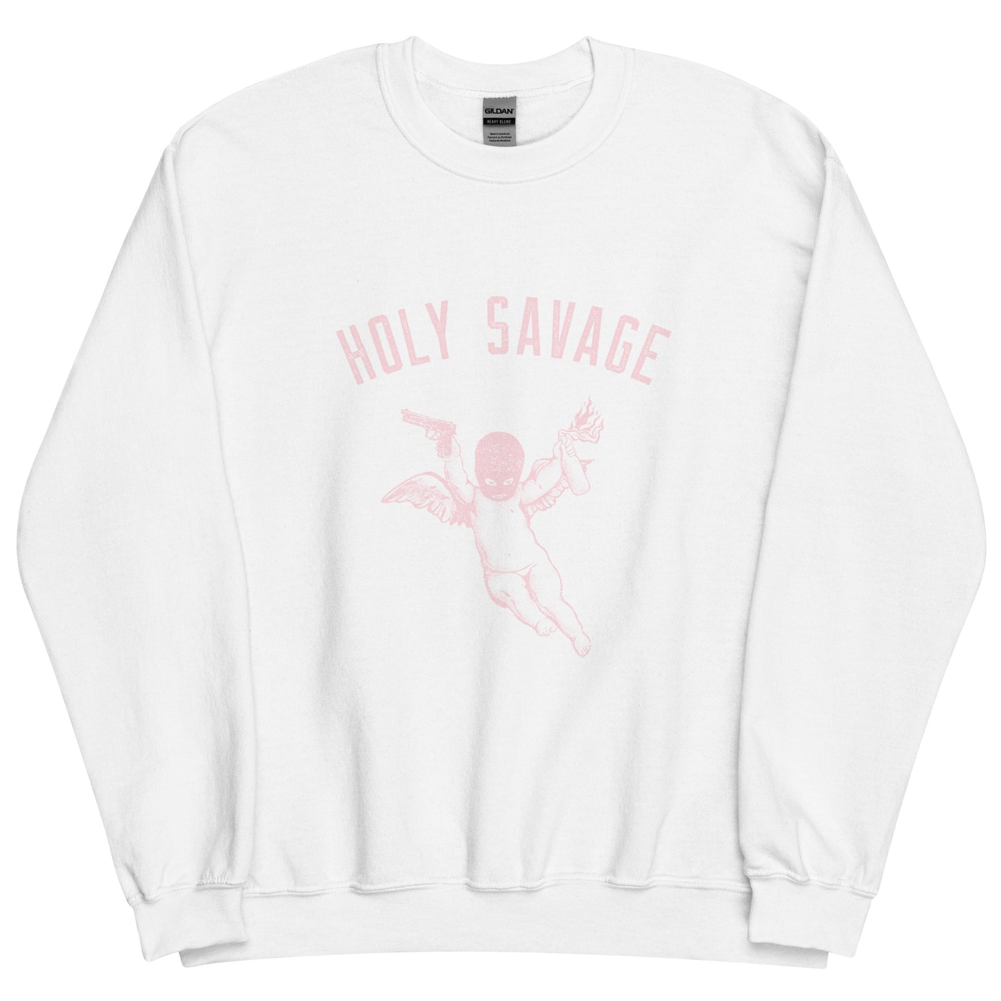 Premium Crew Neck Sweatshirt - Pink Holy Savage