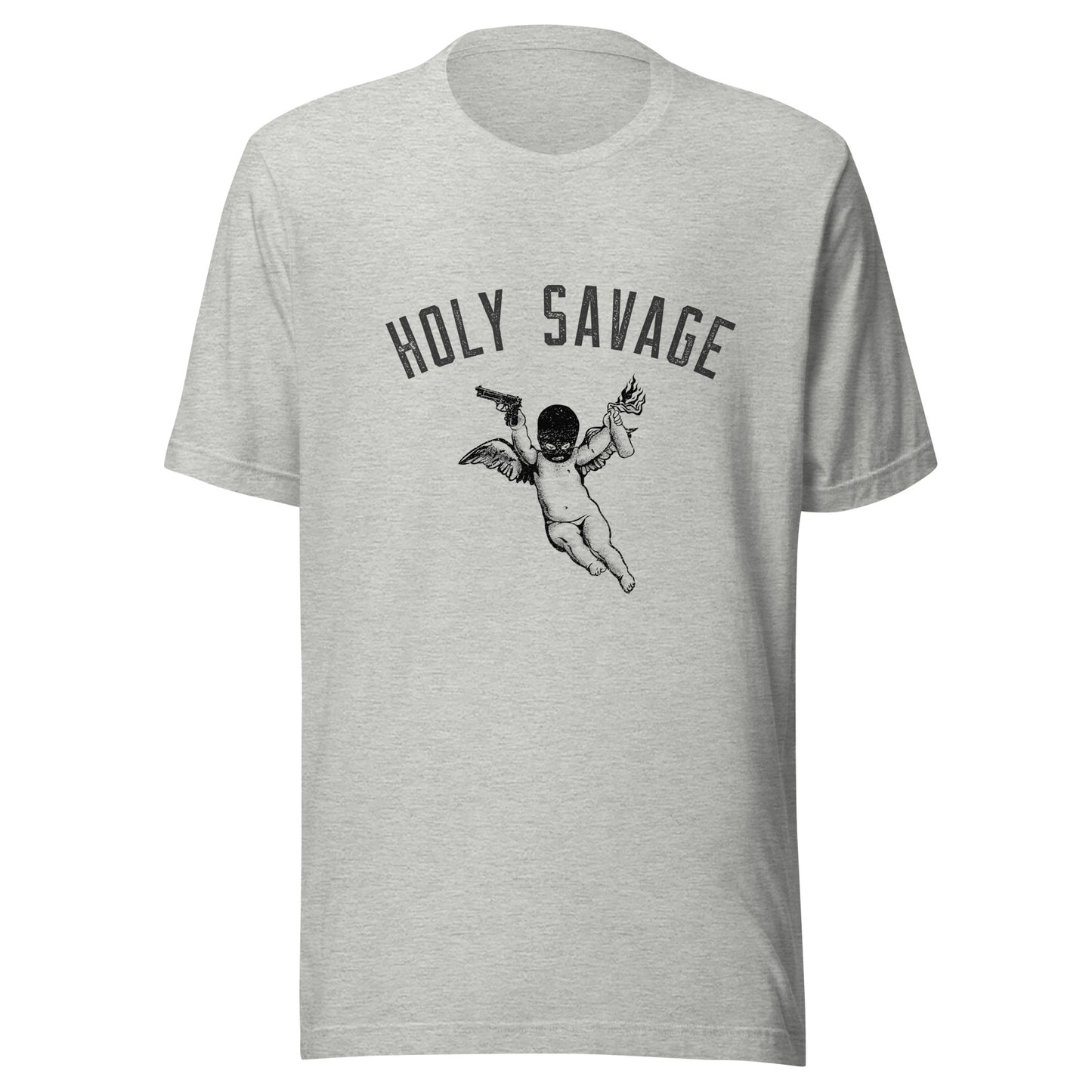 Quality Jersey T-shirt - Black Holy Savage Design