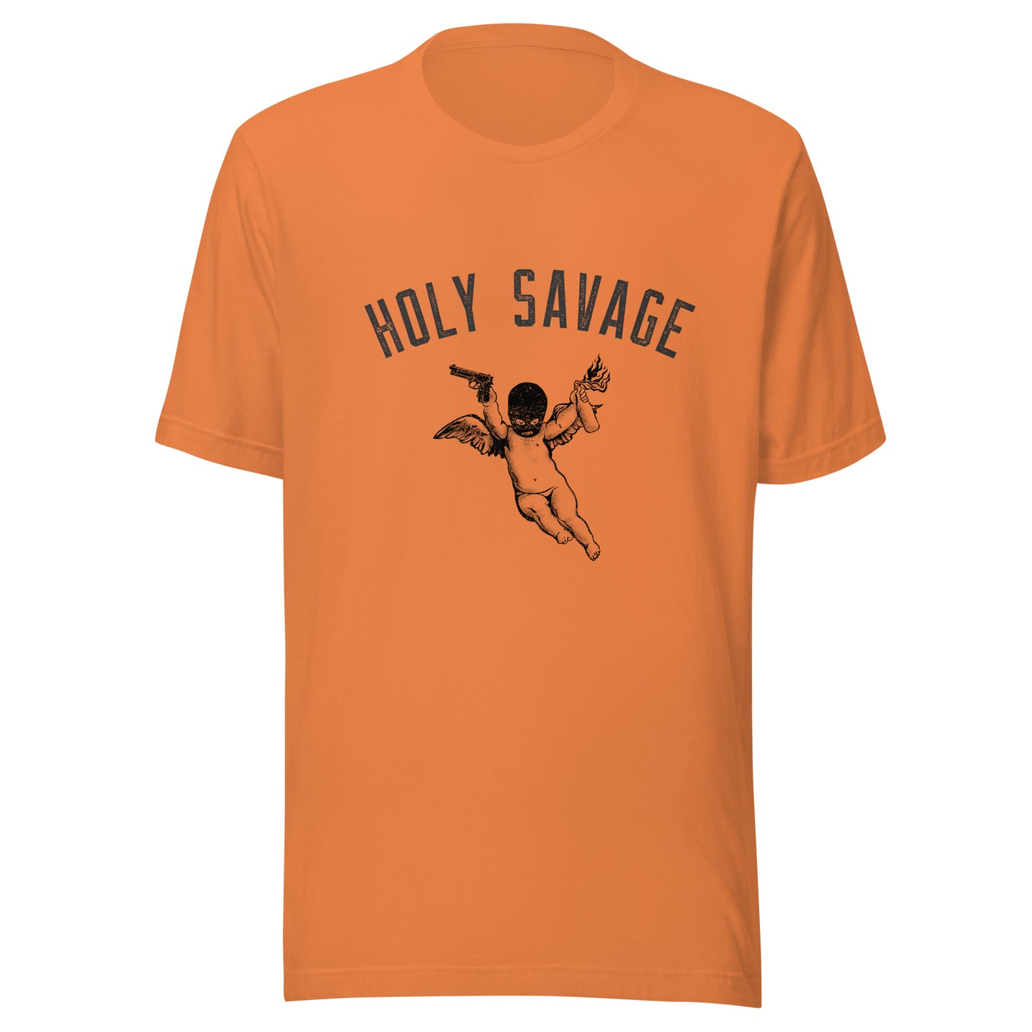 Quality Jersey T-shirt - Black Holy Savage Design