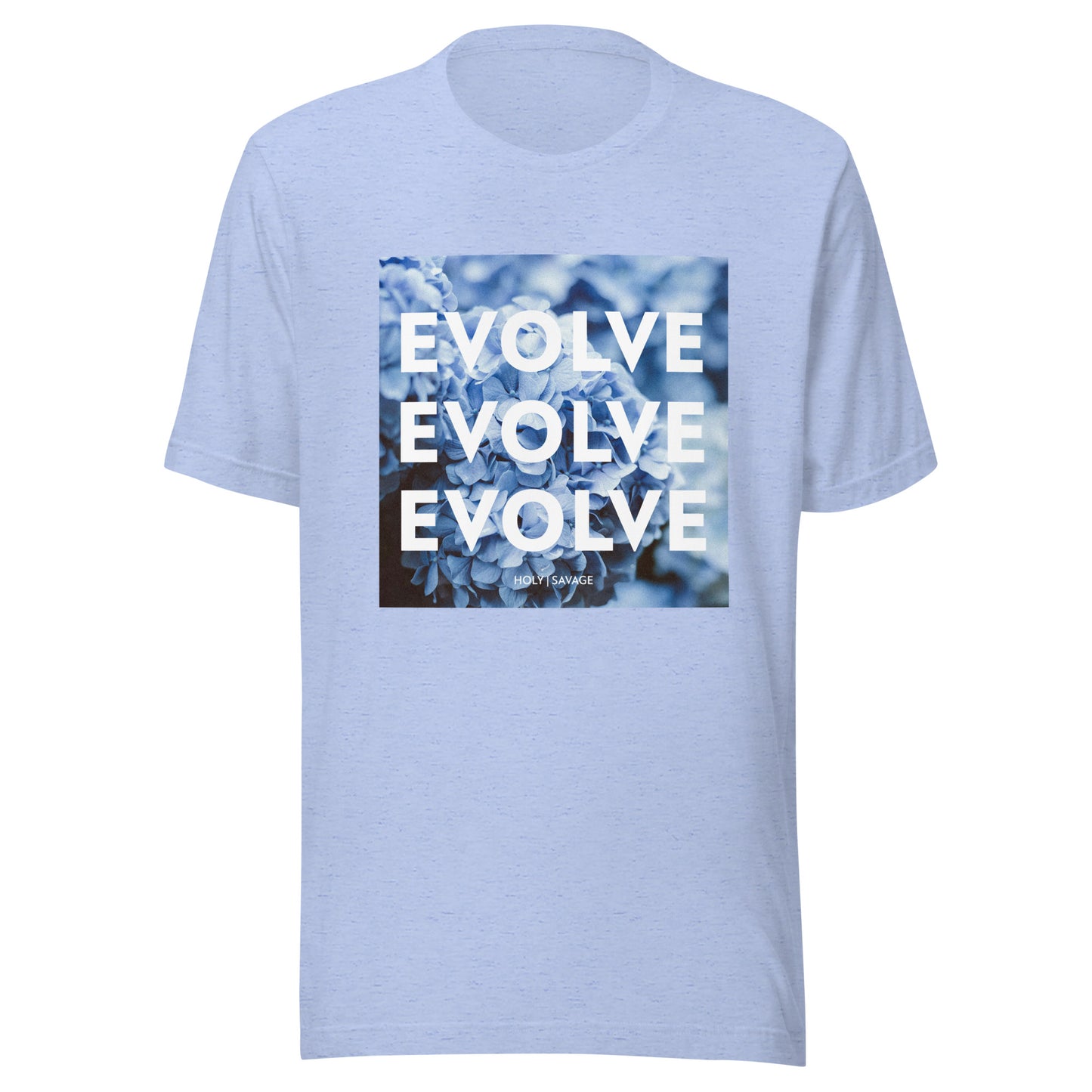 Evolve Blue Flowers Unisex Quality Jersey t-shirt - Holy Savage