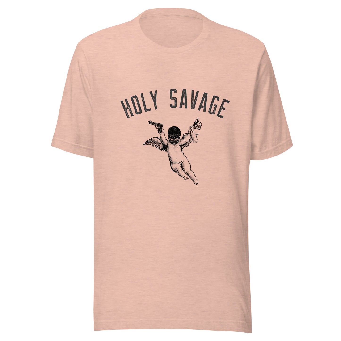 Quality Jersey T-shirt - Black Holy Savage Design