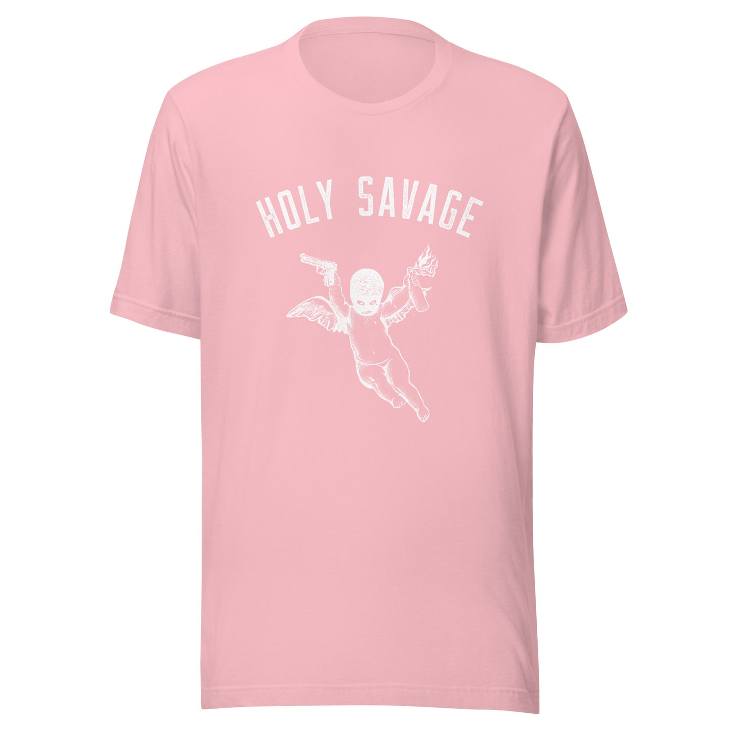 Quality Jersey T-shirt - White Holy Savage Graphic