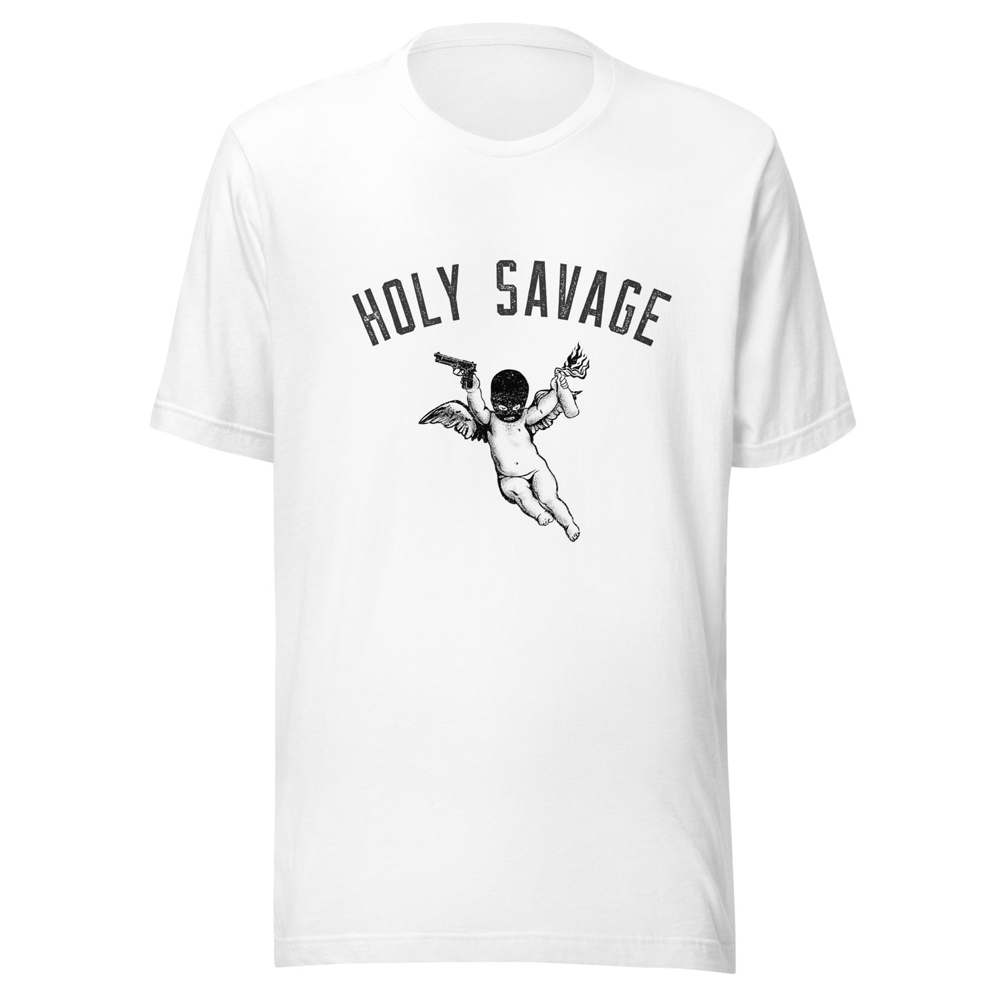 Quality Jersey T-shirt - Black Holy Savage Design